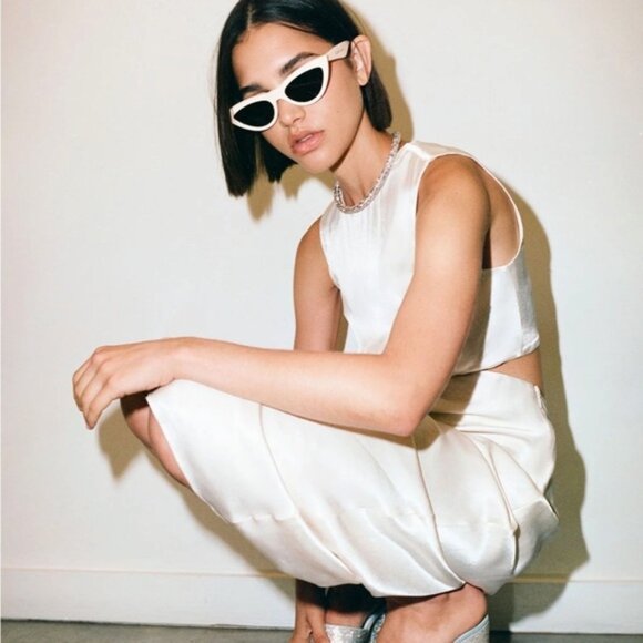 NWT La Lune Twist Front Midi Dress in Satin Retail $350 Size Small - Picture 6 of 10